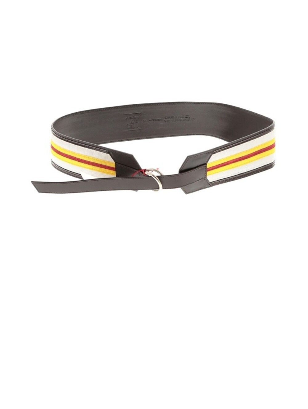 Loulou de la Falaise 1X Wide Leather Waist Belt Brown Stripe O Ring NWT - Picture 3 of 11